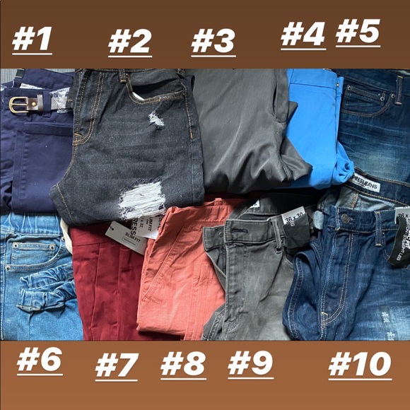 Bundle of 10 NWT men’s pants all sizes/colors - Picture 2 of 7
